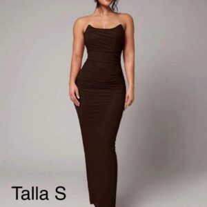 VESTIDO LARGO CAFÉ INTEGRAL