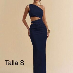 VESTIDO LARGO AZUL MARINO