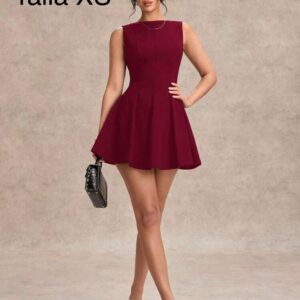 VESTIDO CORTO BURDEOS