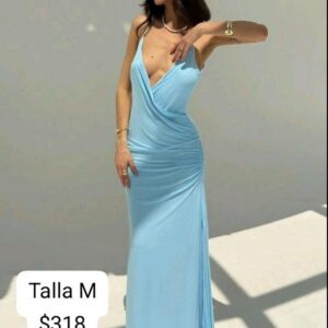 VESTIDO LARGO AZUL CLARO