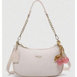BOLSA BEIGE DE CEREZA ROSA