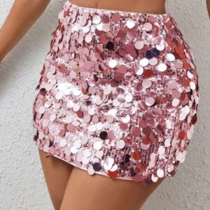 FALDA ROSA DE LENTEJUELAS