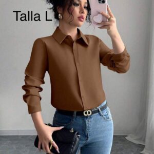 CAMISA MANGA LARGA CAFE