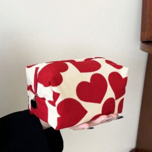 COSMETIQUERA BLANCA CON ROJO