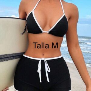 TRAJE DE BAÑO BLANCO Y NEGRO