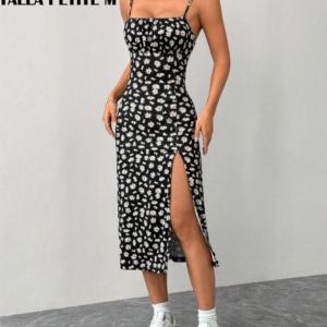 VESTIDO NEGRO FLOREADO