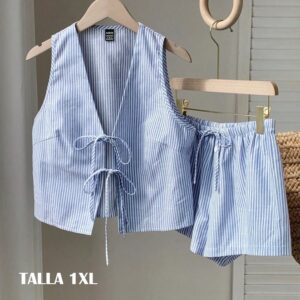 Conjunto azul con blanco