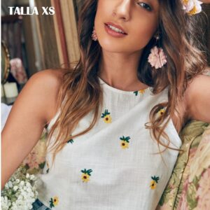 Blusa blanca de girasoles