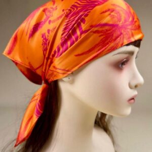 Pañoleta naranja con rosa