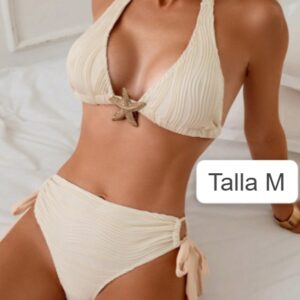 Traje de baño blanco con estrellas