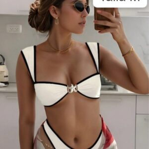 Traje de baño blanco con estrellas
