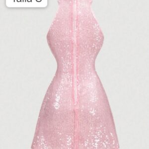 Vestido rosa de brillos