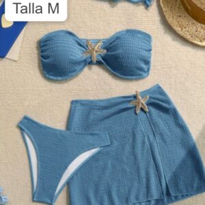 Traje de baño  con estrellas plateadas