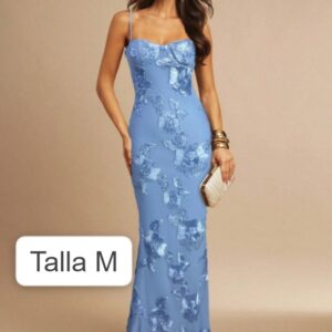 Vestido azul con flores