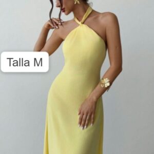 Vestido amarillo de cuello