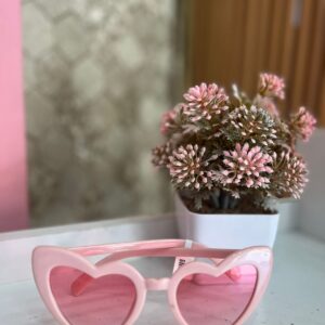 Lentes de corazón rosa