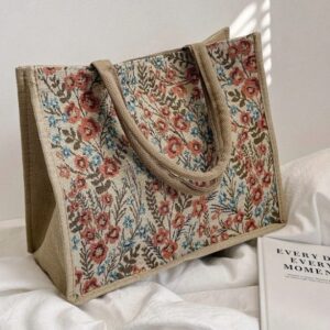 Bolsa beige con naranja
