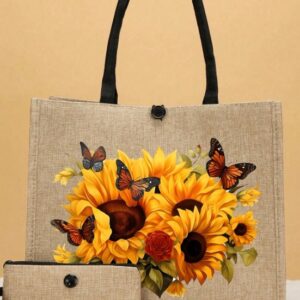 Bolsa mariposas y girasoles