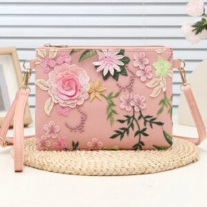 Bolsa rosa de flores