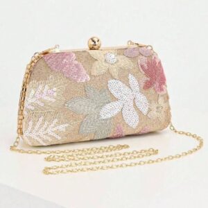 Bolsa beige de flores