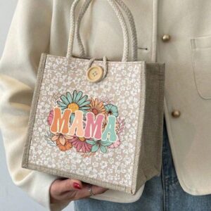 Bolsa de mama con flores de colores