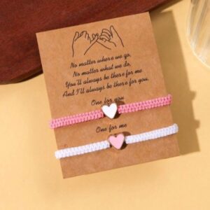 Dúo de pulseras rosa ya blanca